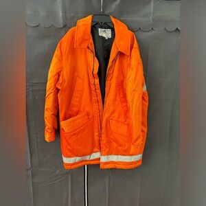 GOLDEN FLEECE INDUSTRIAL JACKET w/HOOD, ORANGE, SIZE 46
